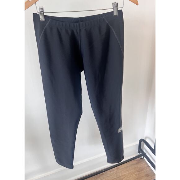 NOVARA Size Large Womens Leg‎ Zip Stretch Waist Drawstring Cycling Black Pants - Picture 1 of 10
